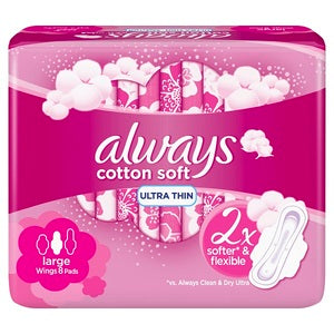 Always Ultra Cotton Soft Long Sanitary Pads