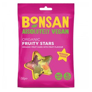 Bonsan Organic Fruity Stars Gum Fruit Flavor Vegan Gluten Free