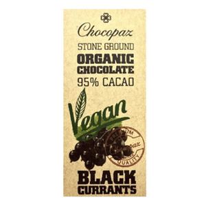 Chocopaz Stone Ground Organic Chocolate With Black Currants Vegan 95% Cacao
