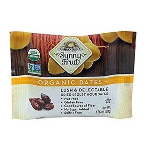 Sunny Fruit Organic Lush & Delectable Dried Deglet Nour Dates Gluten Free Nut Free No Added Sugar
