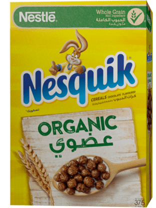 Nesquik Organic  Cereals made with Whole Grain Box